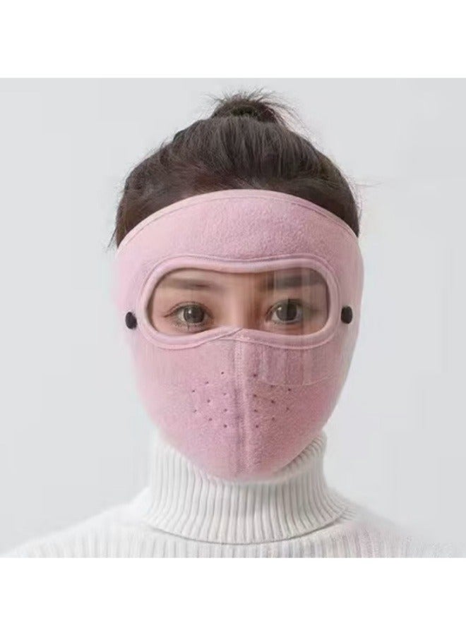 Thickened Dust Mask To Keep Warm Outdoor Cycling Ear Protection Windproof Mask Pink  - Image 1