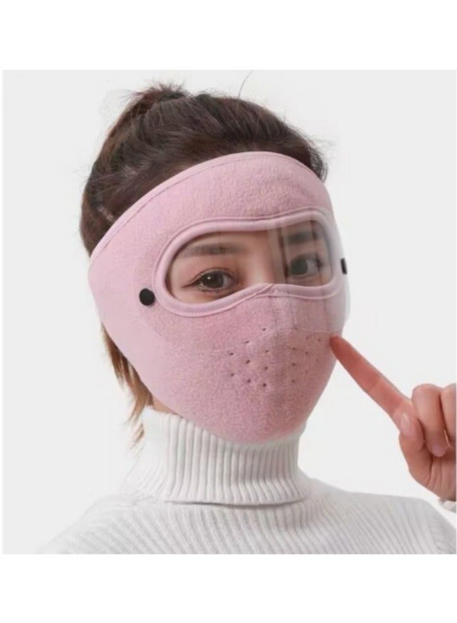 Thickened Dust Mask To Keep Warm Outdoor Cycling Ear Protection Windproof Mask Pink  - Image 2