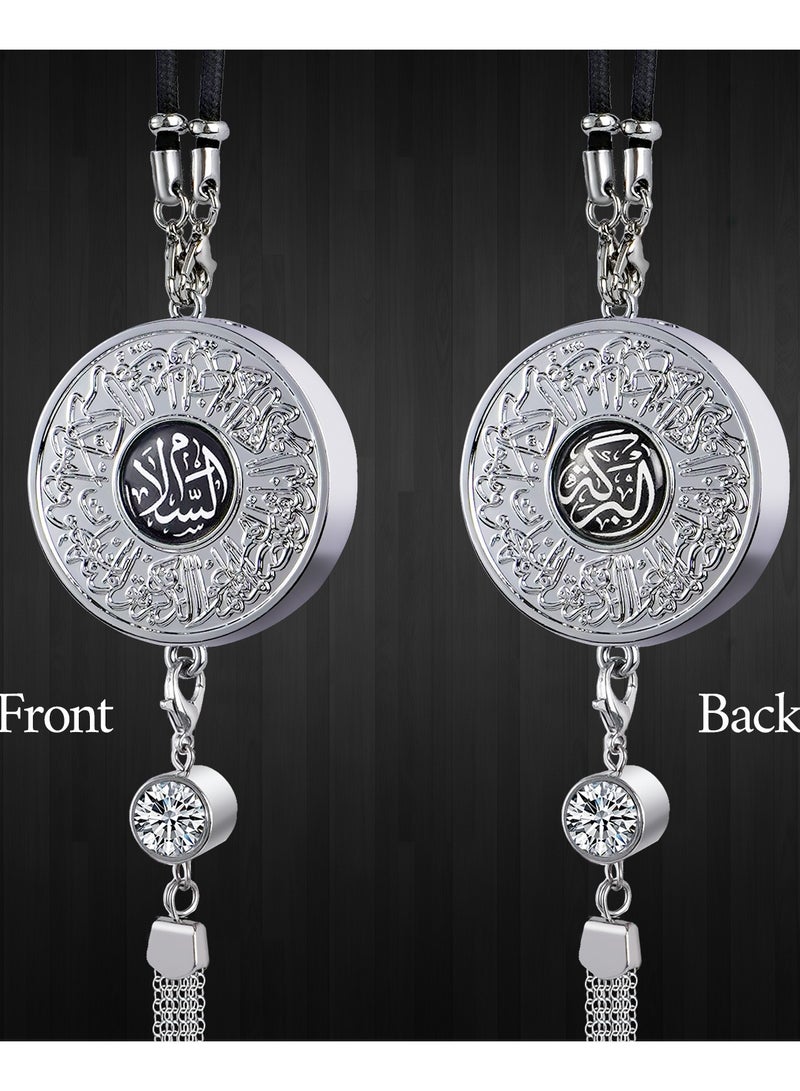 Islamic Metal Car Hanging Ornament | Arabic Calligraphy Art Decoration | Premium Metal Material | Faith Display Pendant - Islamic Style Pendant for Car Rearview Mirror Decoration (Half-Moon Black) - Image 5