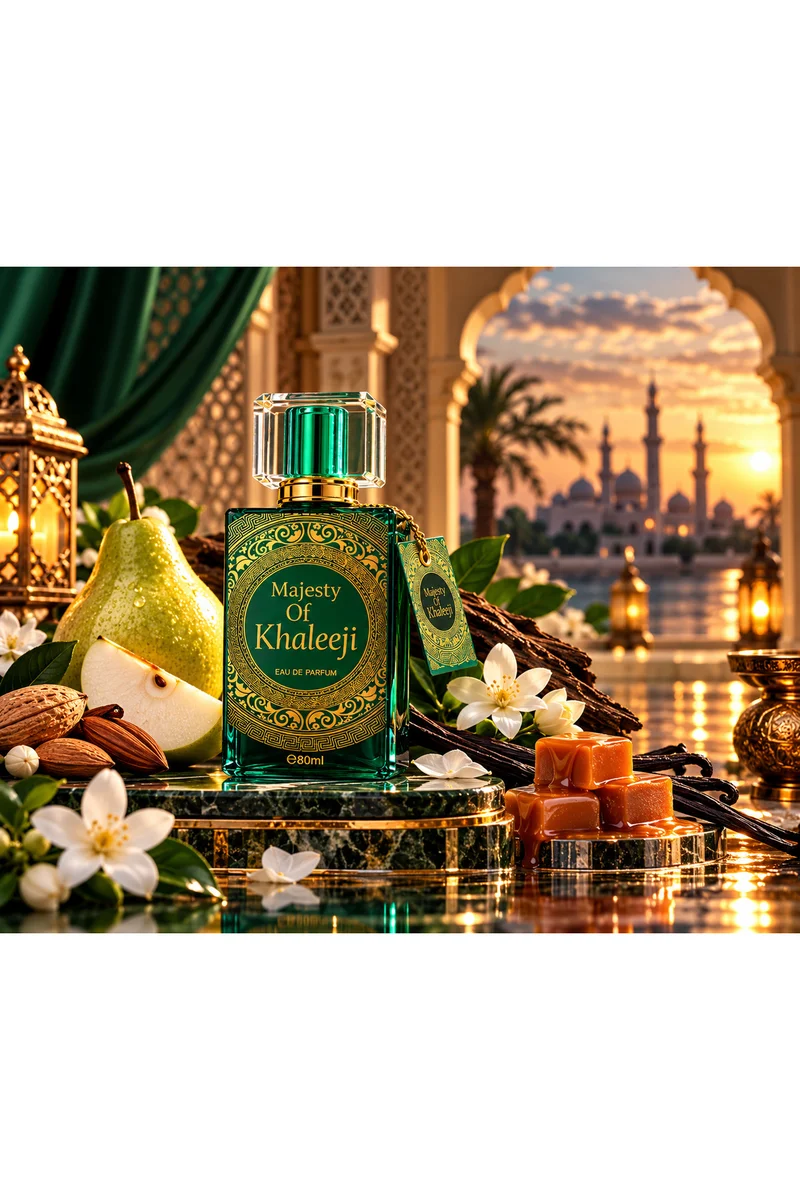 محبوب للعطور Majesty of Khaleeji Green Eau De Parfum 80ml | Oriental Floral Fruity Fragrance