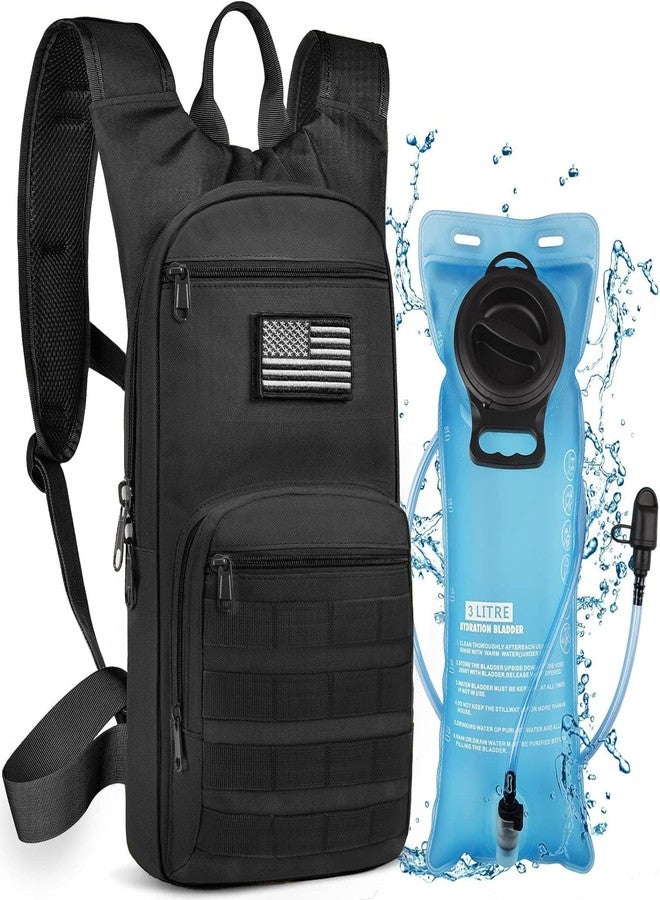 NOOLA 3L Hydration Backpack, Water Backpack with TPU Water Bladder, Tactical Hydration Pack for Men Women, Perfect Molle Water Backpack for Hiking, Biking, and Hunting, Black - Image 1