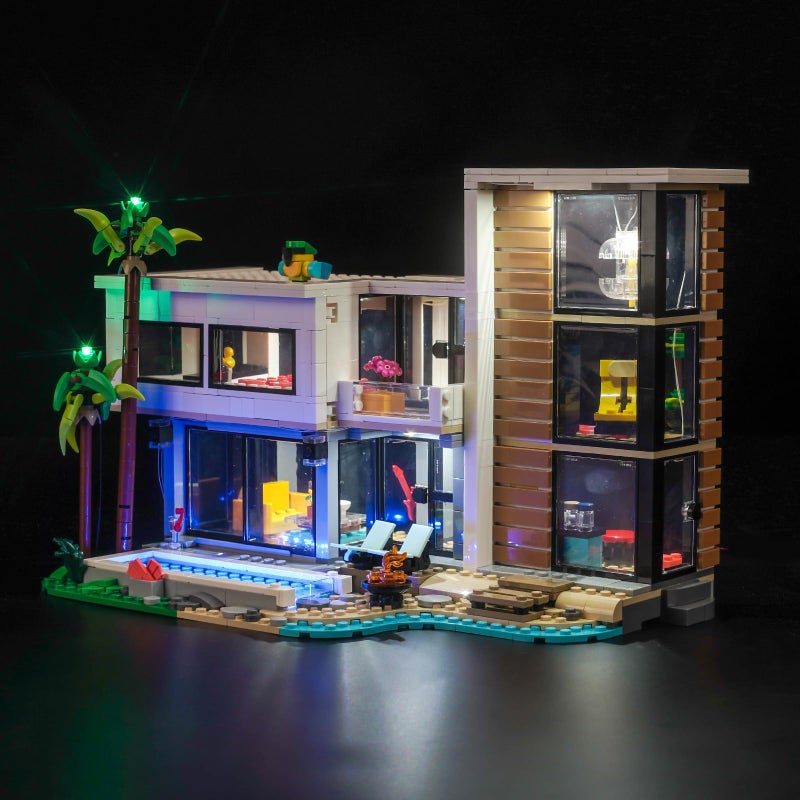 LocoLee LED Light Compatible with Lego Modern House No Models Only Light Creative Lighting Set Accessories Compatible with Lego 31153 Modern House Set - Image 3