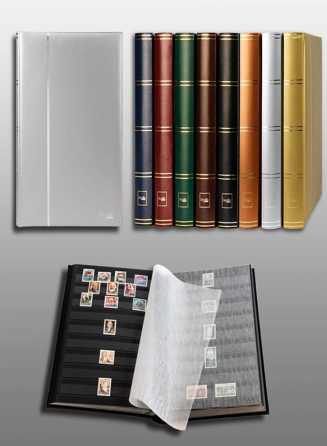 Prophila Collection Prophila Metallic Edition Stamp Album (New) 60 Black Sides, Padded Silver Cover - Image 2