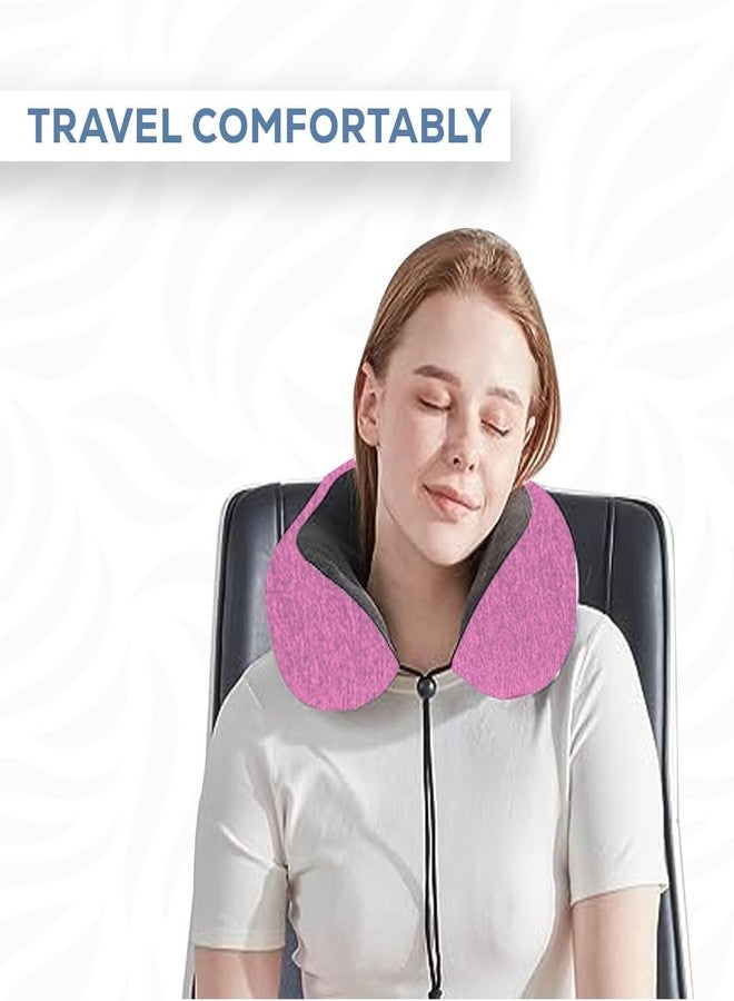 nexlev Premium Memory Foam Neck Pillow with 360-Degree Head Support | Lightweight Comfortable Travel Pillow with Storage Bag for Sleeping | Traveling Flight Car Train Bus and Home Use NP-05 (Pink) - Image 5