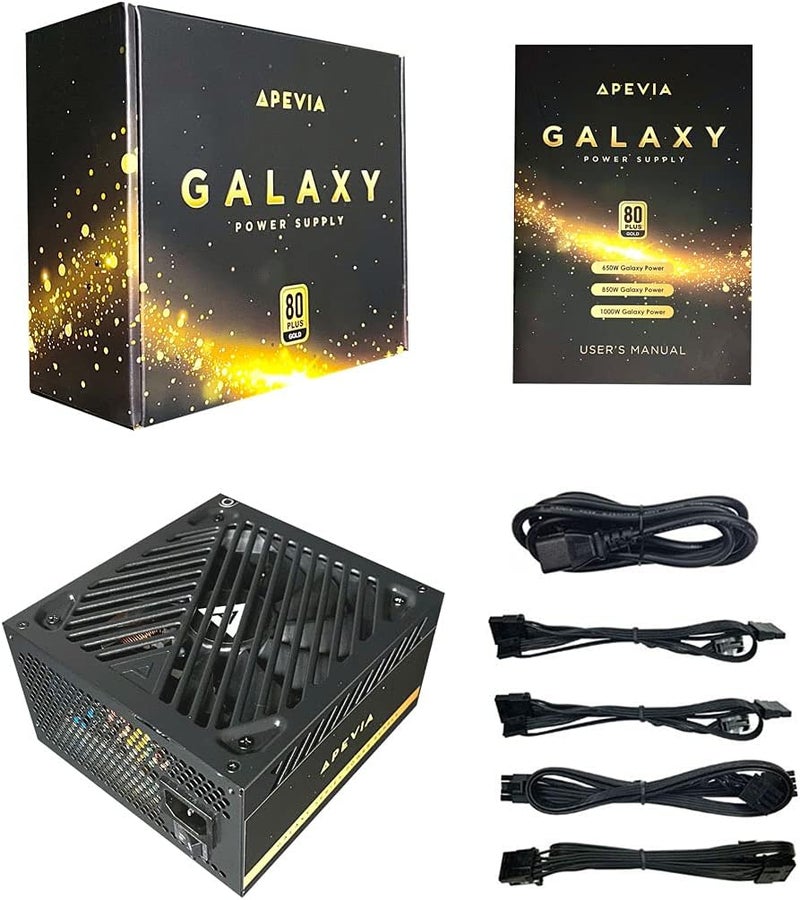 APEVIA مزود طاقة ATX-GX650W Galaxy 650W معتمد 80+ ذهبية PFC نشط ATX شبه موحد هادئ للألعاب - Image 4