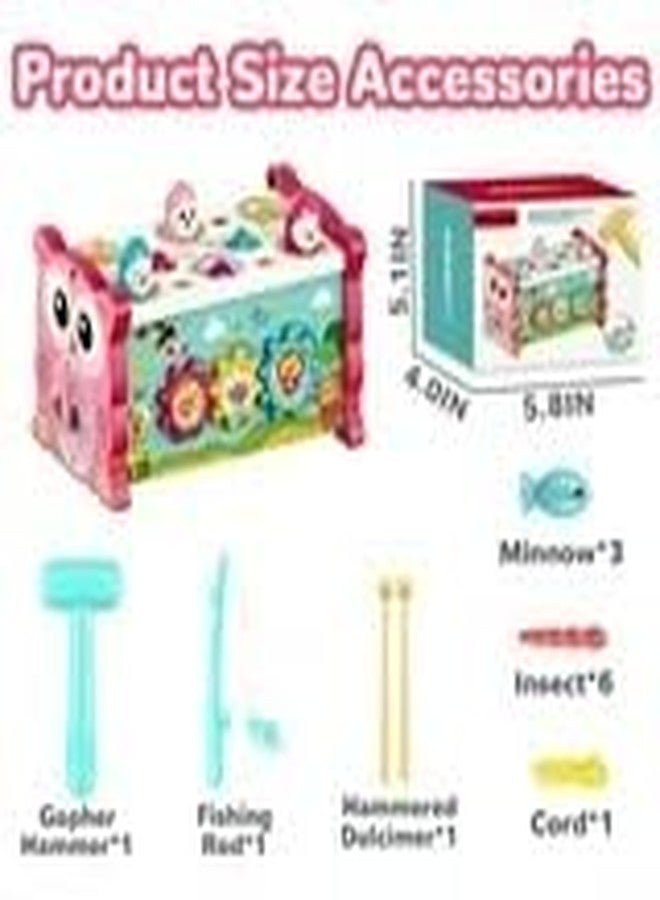 BeFunky 8 in 1 Montessori Toys - Sensory Development for Toddler - Activity Educational Hammering Pounding - Whack a Mole Game - Birthday Gifts for 18+ Months Kids (Red) - Image 4