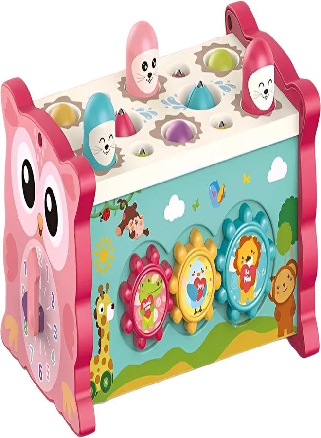 BeFunky 8 in 1 Montessori Toys - Sensory Development for Toddler - Activity Educational Hammering Pounding - Whack a Mole Game - Birthday Gifts for 18+ Months Kids (Red) - Image 1