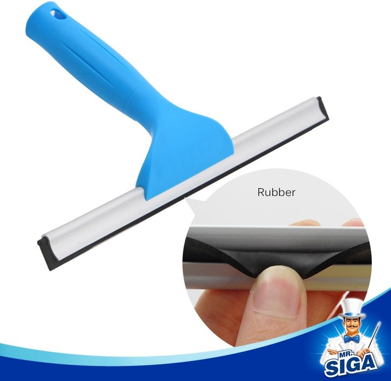 Mr Siga MR.SIGA Professional Window Cleaning Combo - Squeegee & Microfiber Window Scrubber, 10" - Image 4