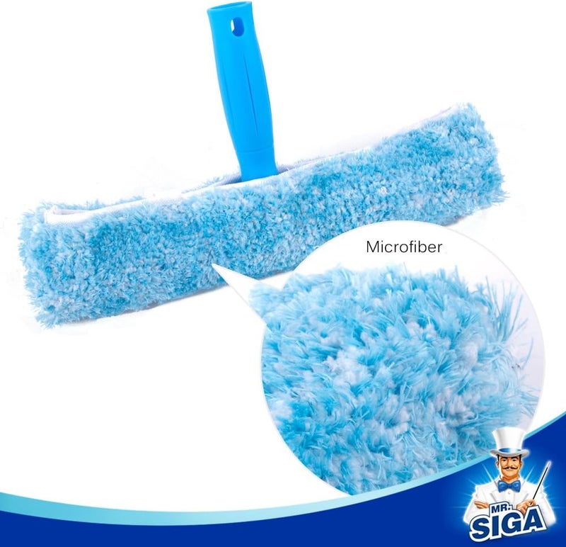 Mr Siga MR.SIGA Professional Window Cleaning Combo - Squeegee & Microfiber Window Scrubber, 10" - Image 3