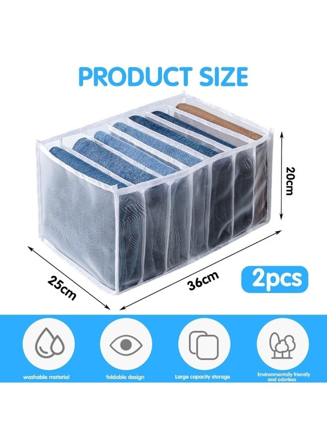 2 Pack Clothes Organizer with 5 Grids Each – Foldable Drawer Dividers for Shirts, Jeans, Sweaters & Pants (10 Grids Total) - Image 2