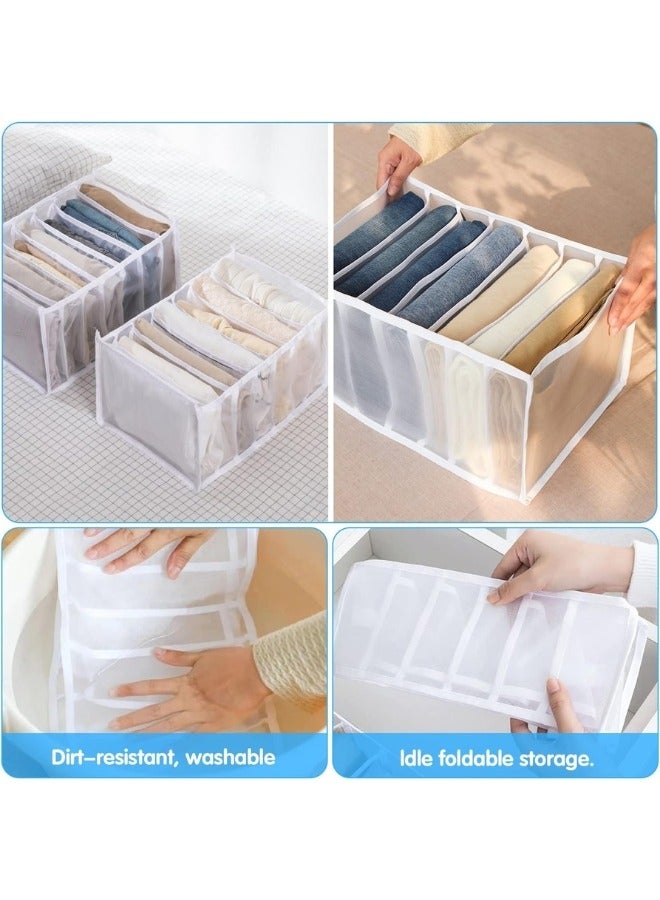 2 Pack Clothes Organizer with 5 Grids Each – Foldable Drawer Dividers for Shirts, Jeans, Sweaters & Pants (10 Grids Total) - Image 5