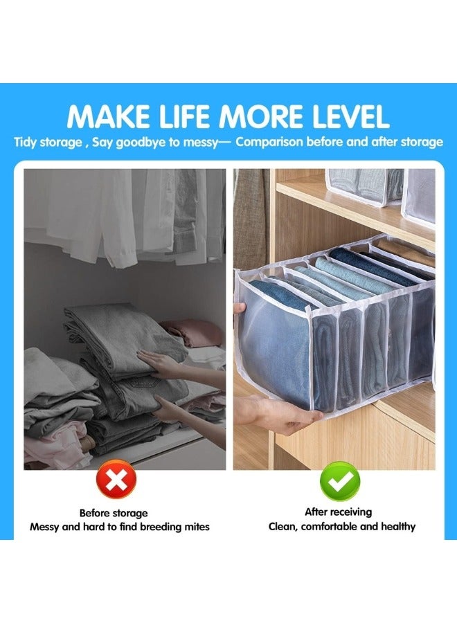 2 Pack Clothes Organizer with 5 Grids Each – Foldable Drawer Dividers for Shirts, Jeans, Sweaters & Pants (10 Grids Total) - Image 4