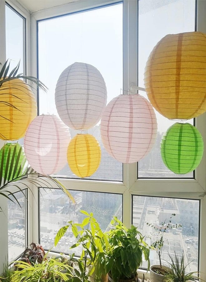 The Decor Affair مجموعة فوانيس ورقية صينية - عبوة من 5 فوانيس معلقة تقليدية لحفلات الزفاف والمهرجانات والحفلات - ديكور أنيق مستوحى من الطراز الآسيوي للاستخدام الداخلي والخارجي، (لون الخوخ، 10 بوصة) - Image 5