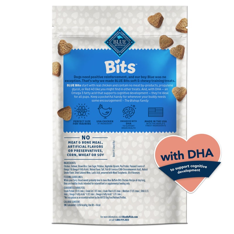 Blue Buffalo Bits Soft Dog Treats for Training, Made with Natural Ingredients & Enhanced with DHA, Chicken Recipe, 11-oz Bag - Image 2