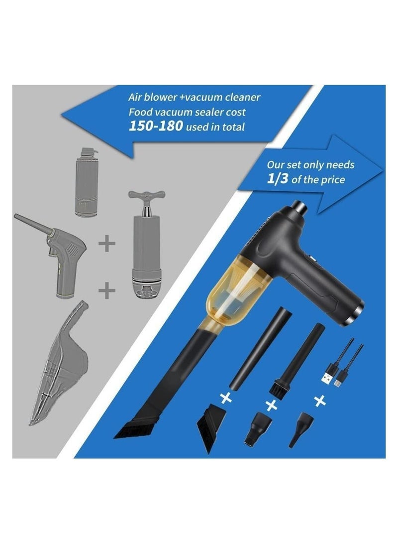 Y&D Compressed Air Vacuum Dust Cleaner 2-In-1, 50000RPM Portable Blower, 6000mAh Duster with 6 nozzle, for Computer Laptop Keyboard Car Cleanig  - Image 2