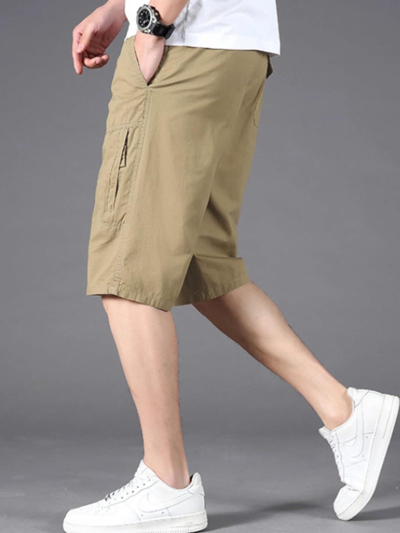 Lymio Men Shorts || Men Shorts Cotton Casual (Shorts-31-Khaki-XL) - Image 3