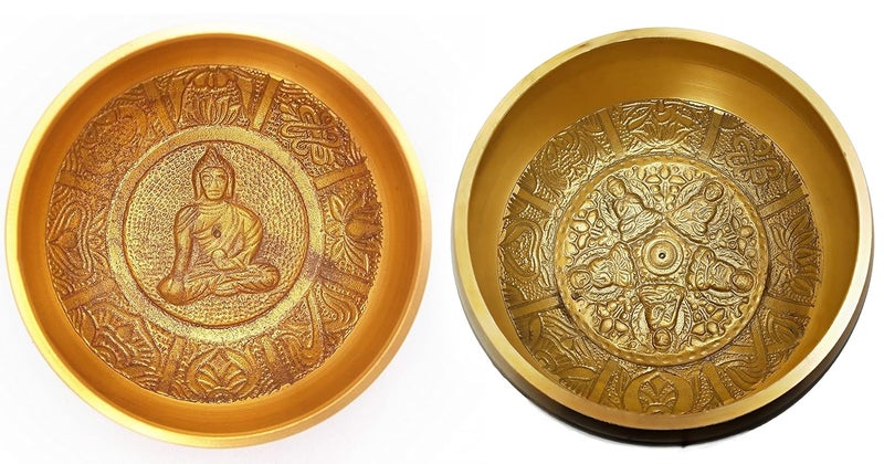 Uv Creation Tibetan Singing Bowl 4" Meditation Bowl With Gautam Buddha Design Material Brass (GOLD) - Image 3