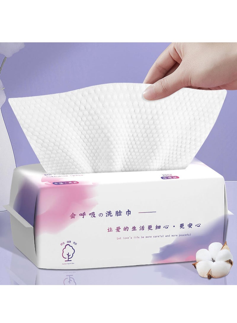 100 Count Disposable Biodegradable Soft Dry Wipes for Sensitive Skin - Lint-Free Facial Tissues for Cleansing, Skincare, and Makeup Removal - Ideal for Gentle Care and Convenience.  - Image 1
