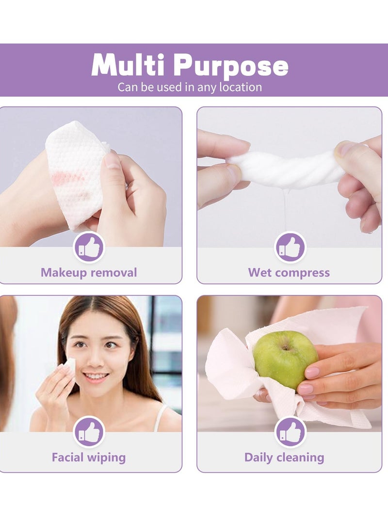 100 Count Disposable Biodegradable Soft Dry Wipes for Sensitive Skin - Lint-Free Facial Tissues for Cleansing, Skincare, and Makeup Removal - Ideal for Gentle Care and Convenience.  - Image 4
