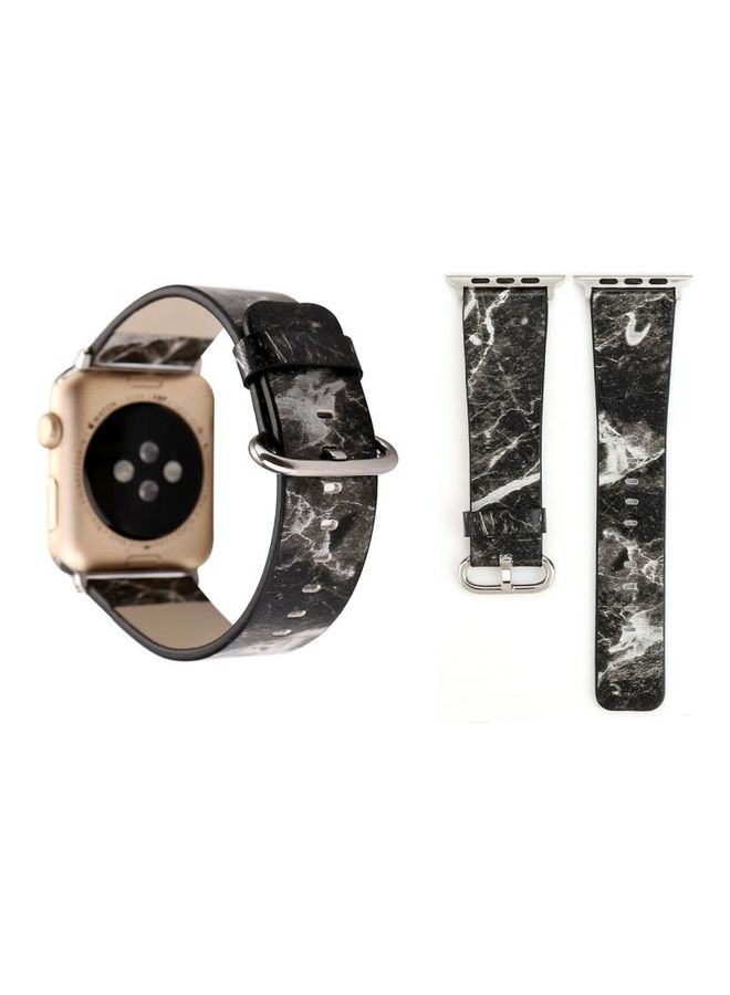 Fashion Marble Vein Texture Wrist Watch Band Black - Image 3