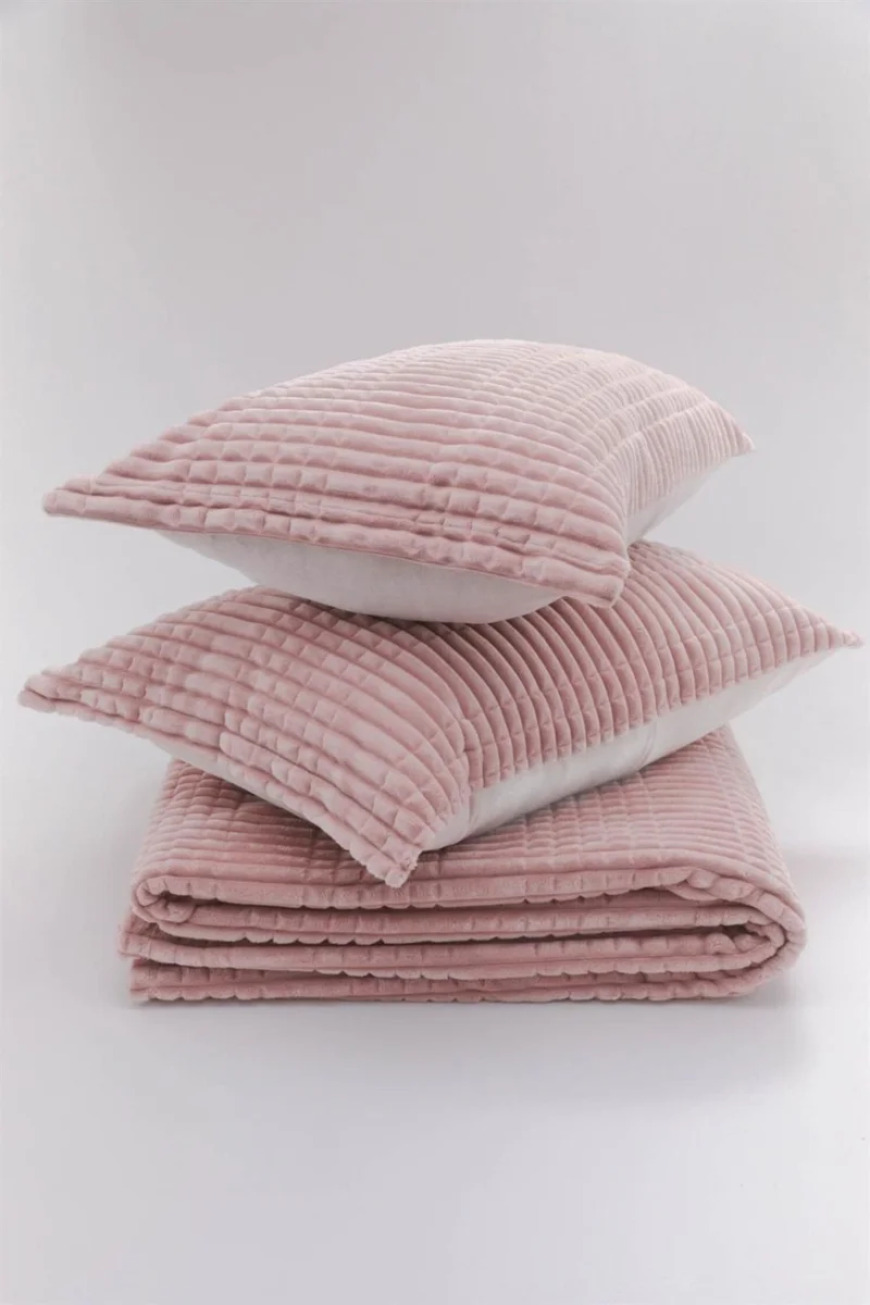 فافورا Modern Line 3 Piece Blanket Set - Powder