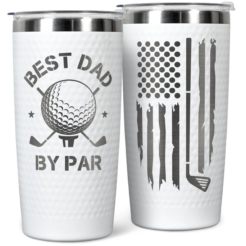 HUNIGIFT Gifts for Dad  Golf Gifts for Dads  Dads Christmas Gift from Daughter Son Kids  Golfing Gift for Men Golfers  Ideas for Husband New Papa Father  20 Oz Golf Dad by Par Tumbler