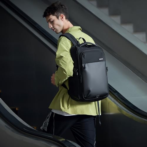 GOLDEN WOLF Laptop Backpack for Men 18L Sleek 15.6-inch Office Laptop Bag Water-resistant Padded Backpack with Hidden Back Pocket, Casual Daypack for Travel Business Daily Use,Black - Image 4