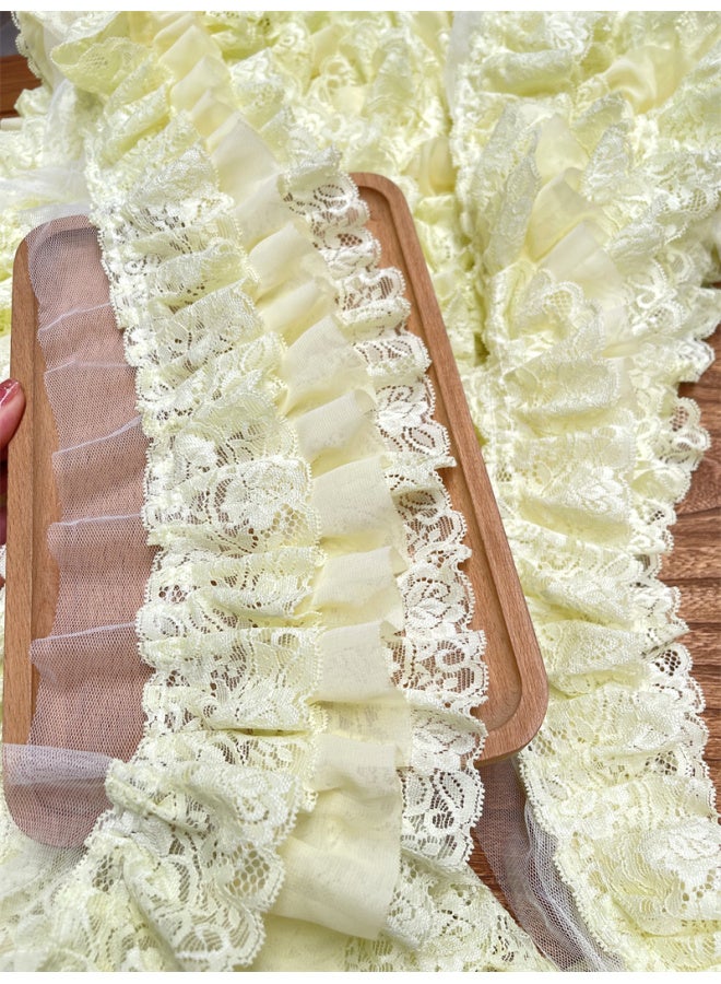 Lolita Dress Three-Layer Lace Pastoral Skirt Cuff Skirt High Quality Made Clothes Lining Decorative Lace Accessories-Color:Yellow 0.5m = 50cm Long/multi-shot Continuous  - Image 1