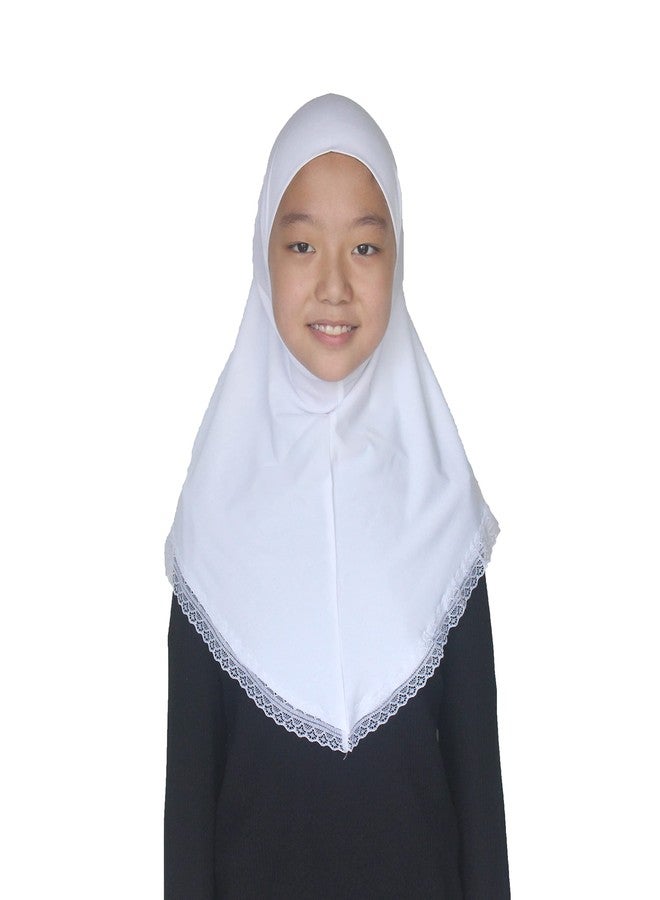 Modest Beauty حجابات محتشمة وجميلة للمسلمات، حجابات للأطفال مزينة بالدانتيل للأعمار من 6 إلى 12 سنة - Image 1