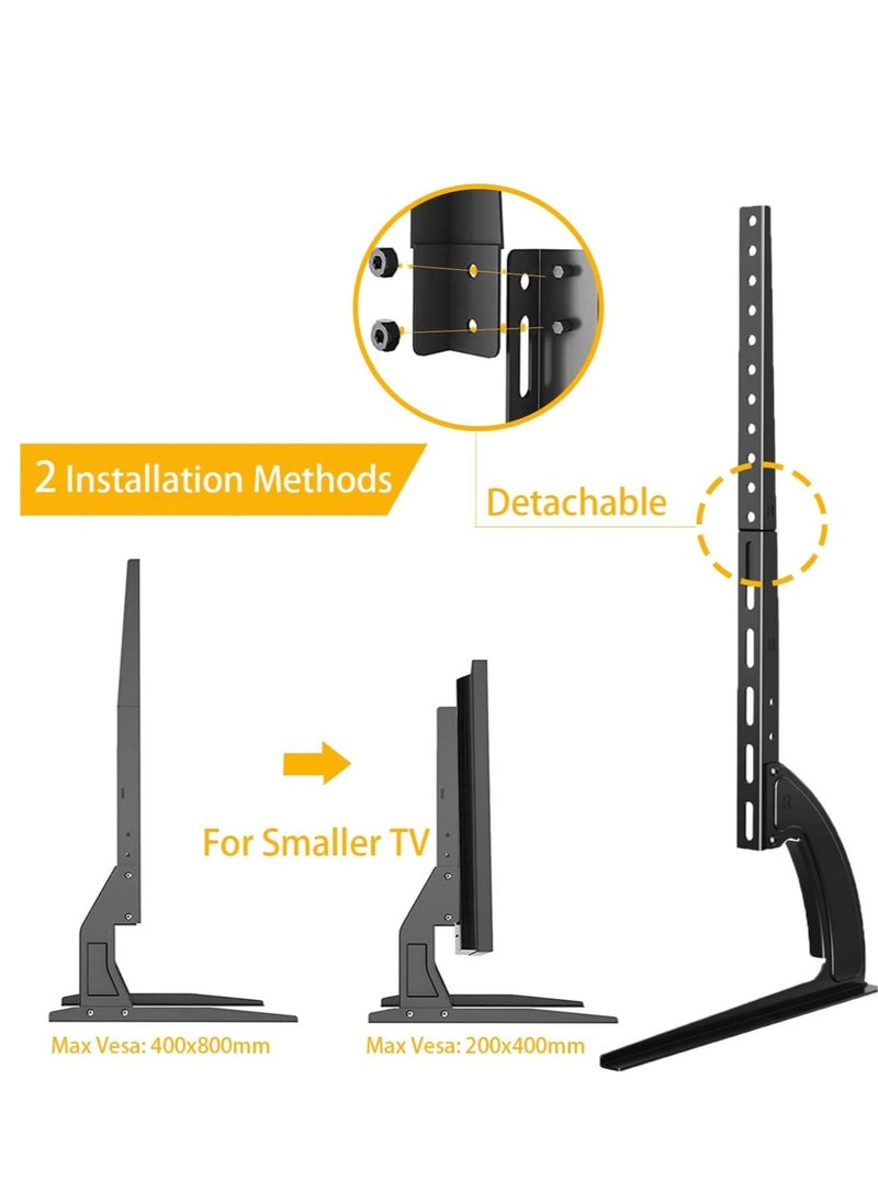 TIGER حامل تلفاز عالمي مثبت على الطاولة من 5Rcom: يدعم تلفزيونات الشاشة المسطحة من 22 إلى 65 بوصة، ارتفاع قابل للتعديل، سعة قصوى 88 رطل، VESA 800 × 500 مم - أرجل تلفاز مستقرة لشاشات البلازما وLCD وLED - Image 4