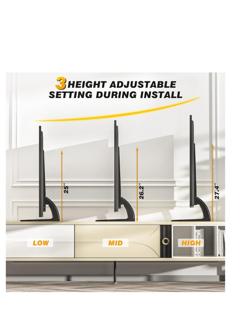 TIGER حامل تلفاز عالمي مثبت على الطاولة من 5Rcom: يدعم تلفزيونات الشاشة المسطحة من 22 إلى 65 بوصة، ارتفاع قابل للتعديل، سعة قصوى 88 رطل، VESA 800 × 500 مم - أرجل تلفاز مستقرة لشاشات البلازما وLCD وLED - Image 5