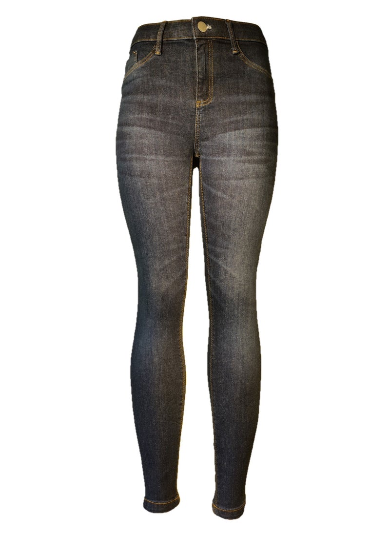STRAPPT - Women's Skinny Stretch Jeggings in Dark Grey - Image 1