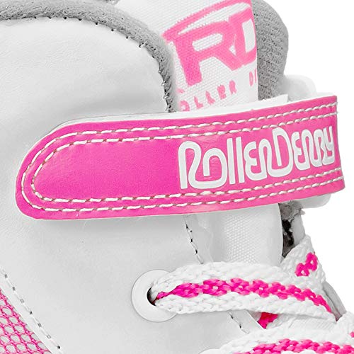 Roller Derby زلاجة رولر ديربي فايرستار للفتيات الشباب باللون الأبيض/الوردي مقاس 4 - Image 4