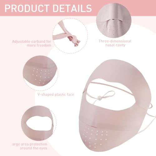 PALAY® Face Mask for Sun Protection, Women Full Face Mask for Bikers, UPF 50+ Face Cover for Women, Reusable Ice Silk Cooling UV Face Mask for Summer Outdoor Running Hiking - Image 4