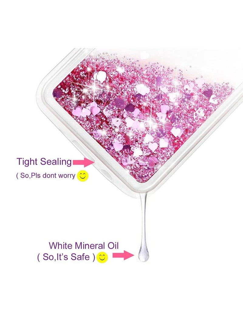 كايس كلوب جراب سائل لامع لهاتف iPhone 16 Pro Max - تصميم قلب وردي لامع، مقاوم للصدمات، غطاء شفاف من مادة TPU، مقاس 6.7 بوصة - Image 2