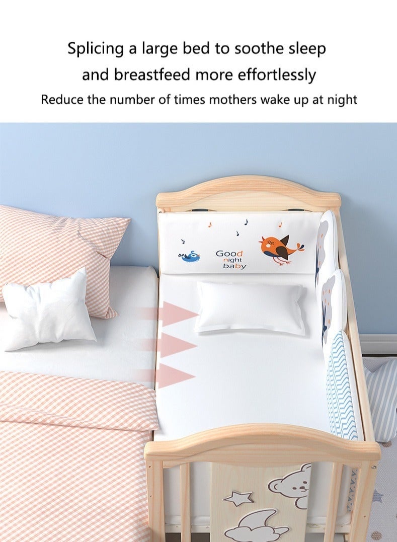 عربست سرير أطفال، أثاث سرير خشبي متين مناسب للمواليد الجدد بدون مرتبة، 120*65*98 سم - Image 3