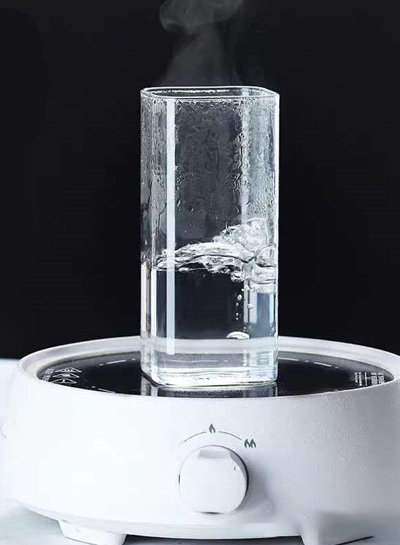 6-Piece Transparent Square Drinking Glasses – 480Ml Each, Modern Clear Glass Cups With Sleek Geometric Design For Coffee，Water, Juice & Daily Use - Image 4