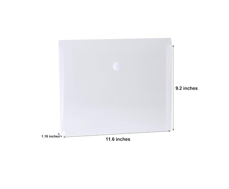 YESSART 8.5 x 11 Letter Sized Clear Plastic Envelopes with Expanding Gusset Document File Storage Holder 20 Pack Hook Loop Closure - Image 2