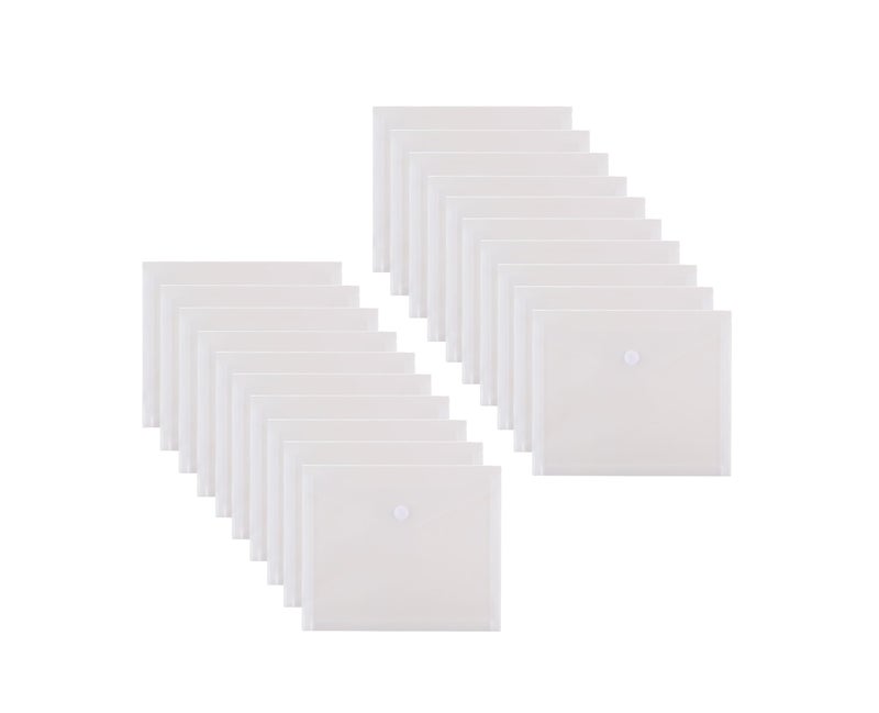 YESSART 8.5 x 11 Letter Sized Clear Plastic Envelopes with Expanding Gusset Document File Storage Holder 20 Pack Hook Loop Closure - Image 1