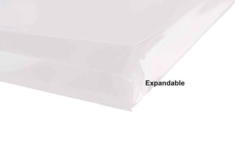 YESSART 8.5 x 11 Letter Sized Clear Plastic Envelopes with Expanding Gusset Document File Storage Holder 20 Pack Hook Loop Closure - Image 3