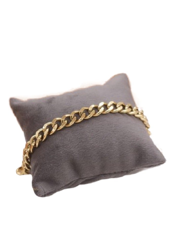 Stainless Steel  Cuban Link Chain Bracelet, Gold-Tone