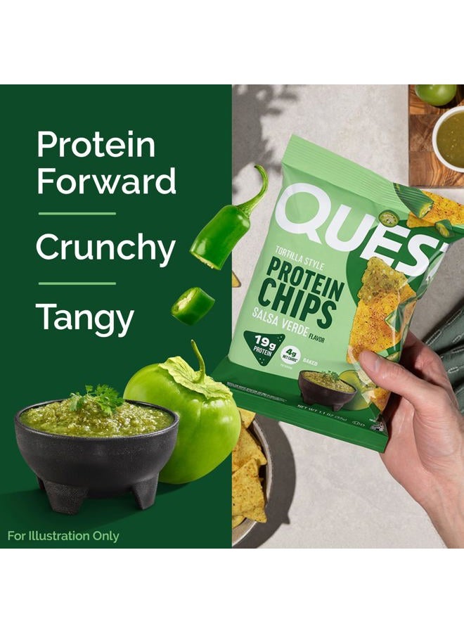 Quest Nutrition Tortilla Style Protein Chips, Salsa Verde, 19g of Protein, 4g Net Carbs, Gluten Free, 1.1 Ounce (Pack of 12) - Image 4
