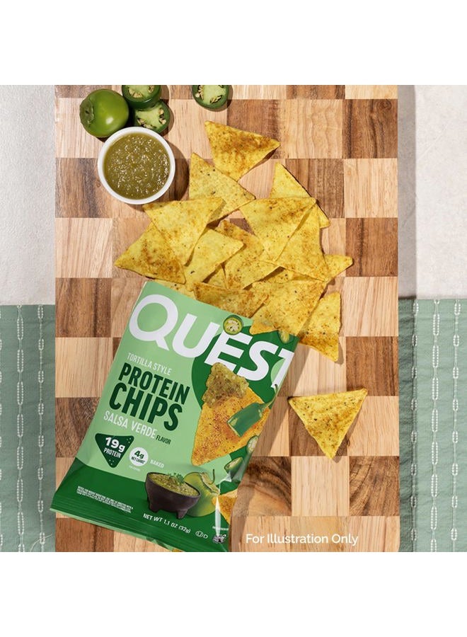 Quest Nutrition Tortilla Style Protein Chips, Salsa Verde, 19g of Protein, 4g Net Carbs, Gluten Free, 1.1 Ounce (Pack of 12) - Image 5