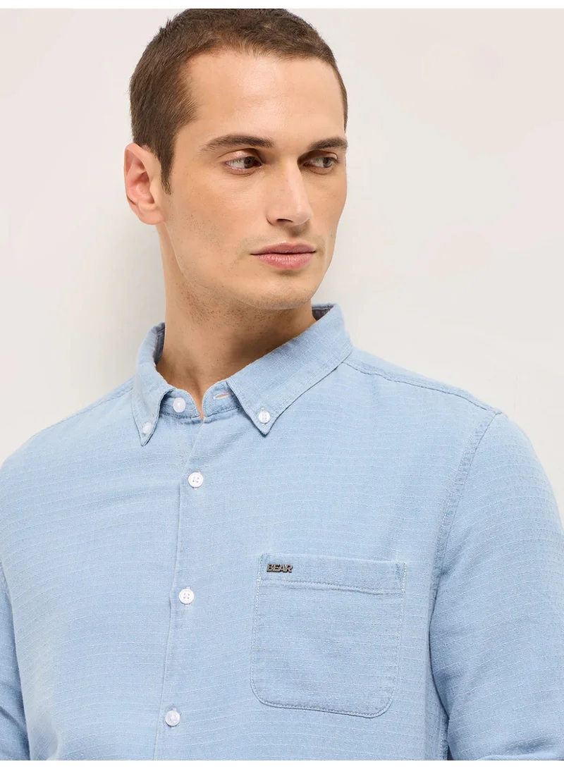 THE BEAR HOUSE Men’s Long Sleeve Shirt – Classic, Comfortable and Stylish Essential for Work, Travel or Casual Outings