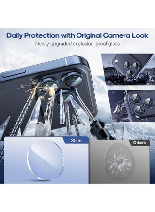 Camera Protective Film Compatible With Iphone 17 Pro Max/17 Pro, Metal Aluminum Alloy Tempered Glass Protective Cover, Scratch Resistant HD Clarity Ultra-Thin 9H Tempered Glass, Independent Metal Lens, Protective Case Friendly, Blue Titanium Metal - view 5
