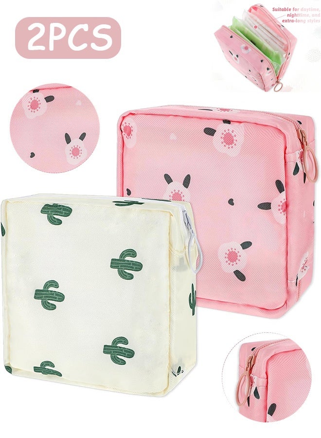 Quantum 2 PCS Storage Bag, Portable Waterproof Travel Storage Bag, Portable Reusable Tampon Storage Makeup Bag for Women - Image 1