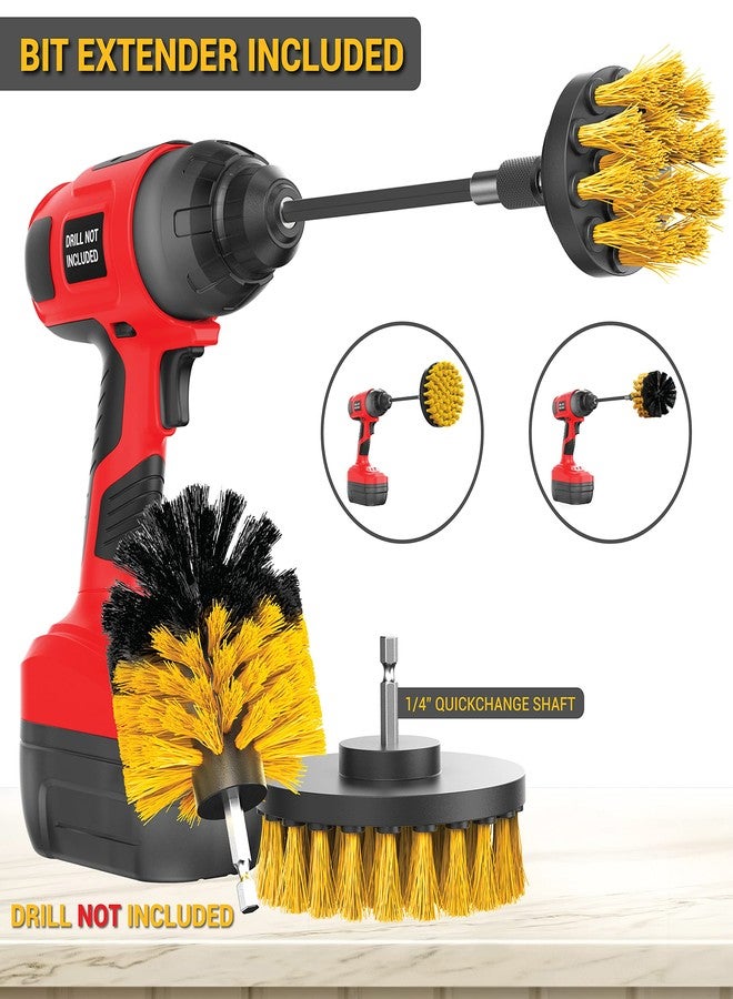 SCRUBIT Drill Brush Attachment Set - Power Scrubber Tile and Grout Tool - Use for Kitchen, Shower, Bathtub and Floor Surface - All Purpose Household Cleaning Kit Includes 3 Brushes with A Bit Extender - Image 4