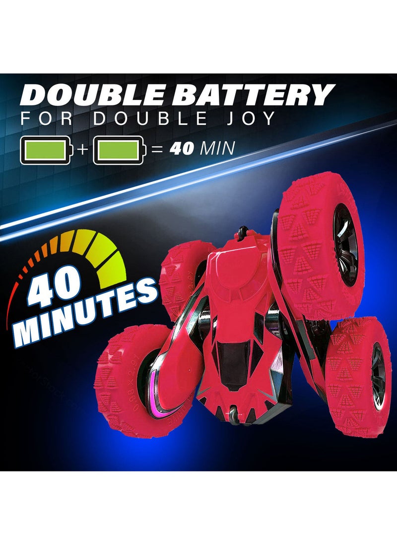 Kidwala Transforming Remote Control Stunt Car 4Wd 2.4Ghz Car For Kids Revolving Wheels Truck 360 Body Complete Rotation, Convertible Wheels For Boys Red - Image 2