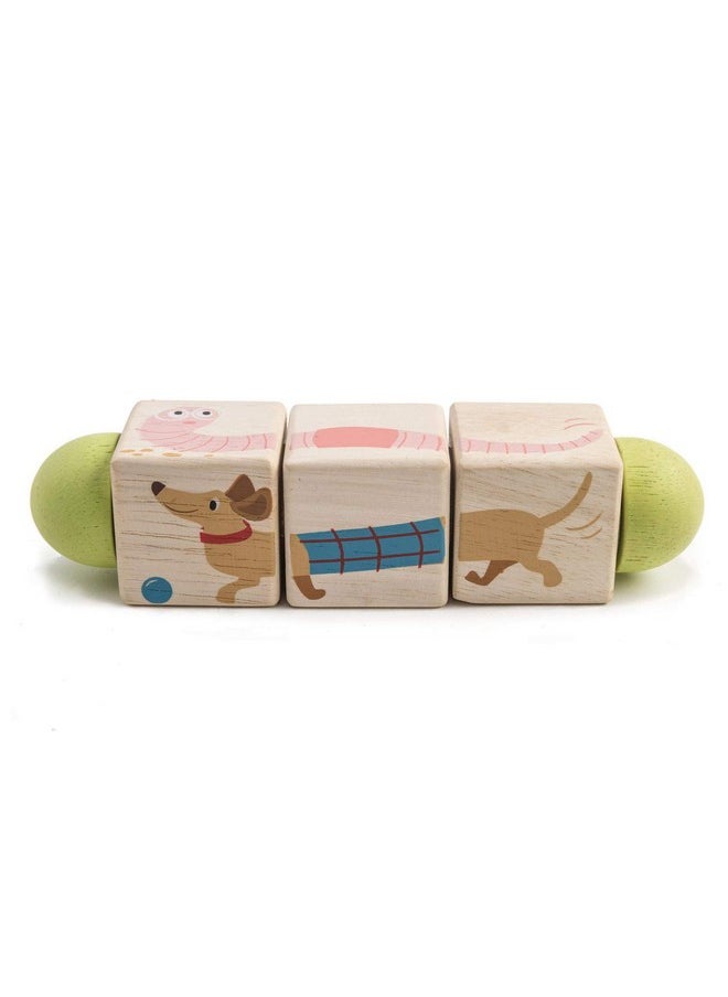 Tender Leaf Toys - Educational Twisting Toy My First Baby Wooden Puzzle Game Early Learning To Develop Strategic Thinking And Fine Motor Skills For Children 18M+ (Twisting Cubes) - Image 1