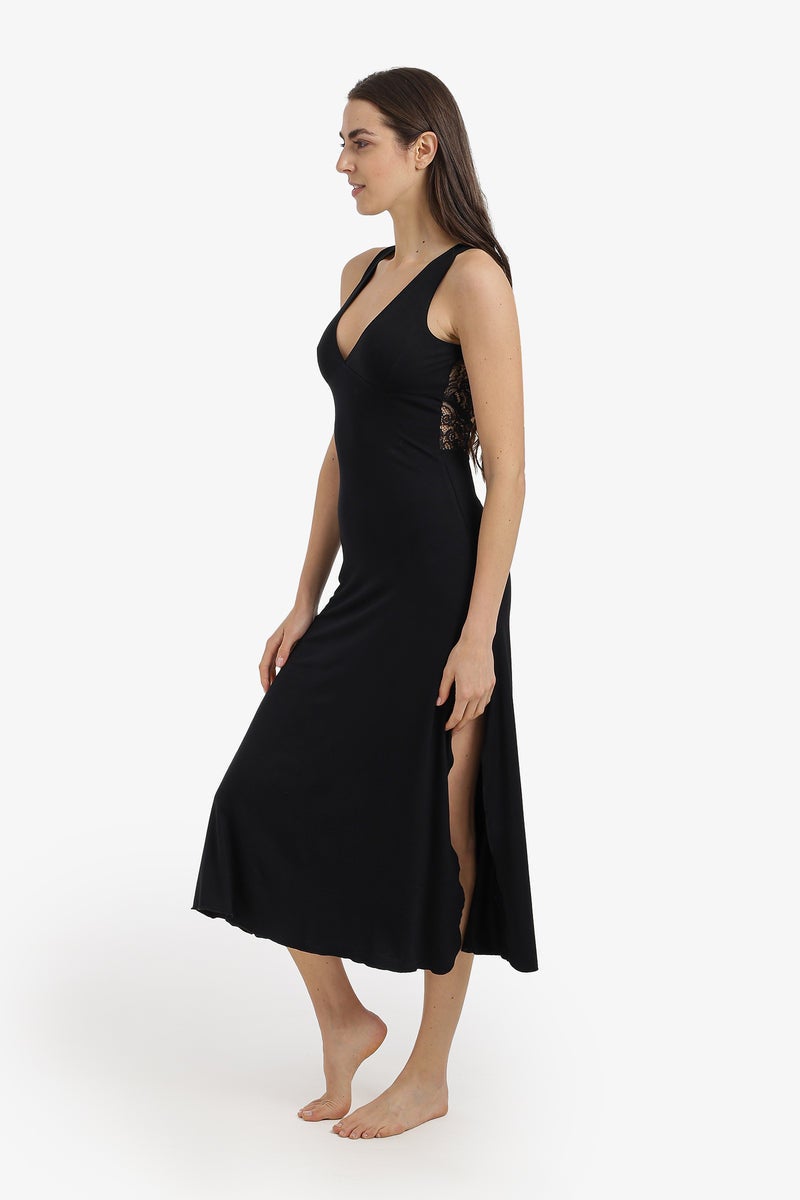 Carina Side-Slit Midi Nightgown - Image 2